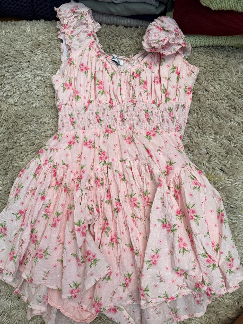 Princess Polly Pink Floral Ruffle Tiered Dress